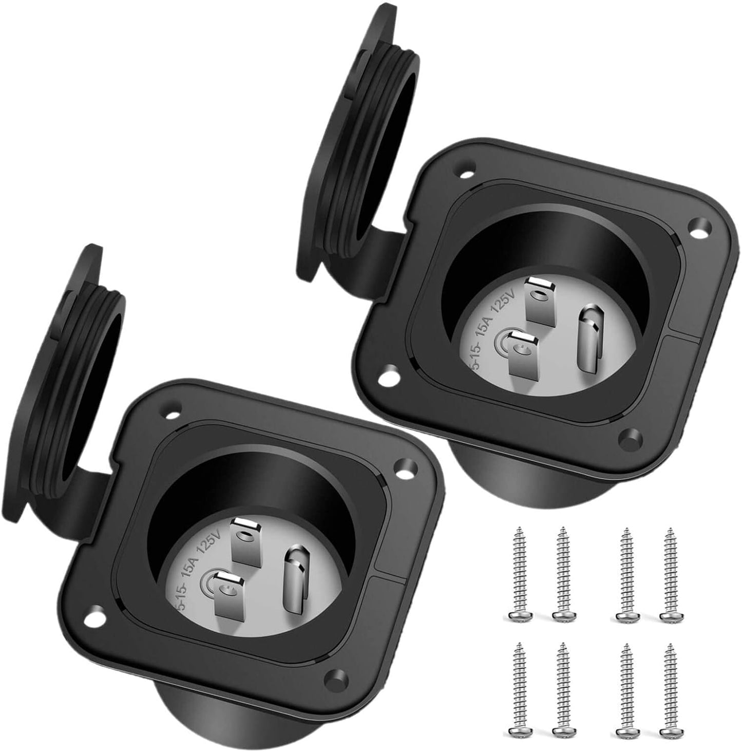 Enchufe RV Nema 5-15 125V 15A con cubierta impermeable