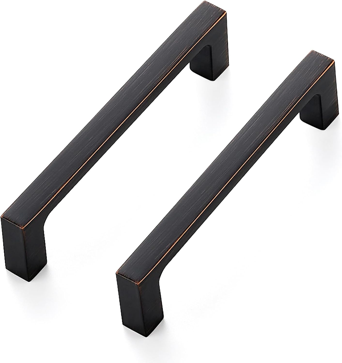 30 Manijas Cuadradas 4pulg para Gabinetes Bronce Aceitado