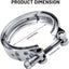 Abrazadera V acero inox 2.5" bridas suave tubo escape Ford