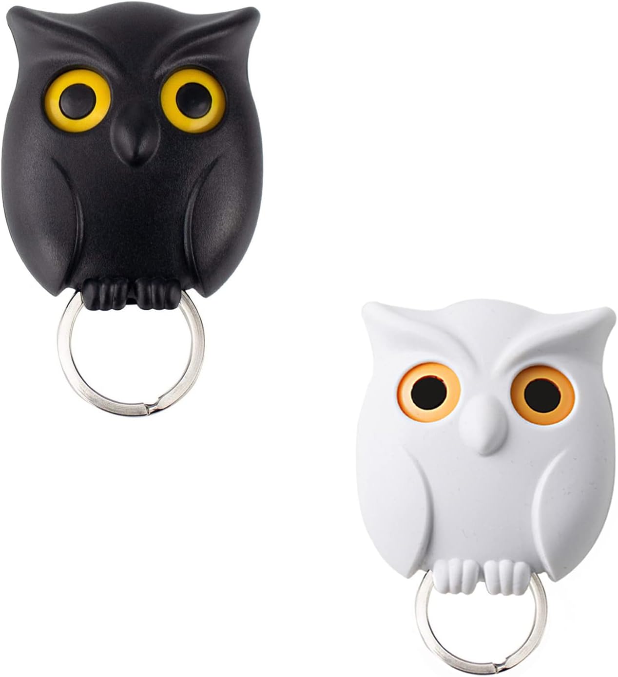 2 Llaves Búho Magnéticas para Pared Negro Blanco