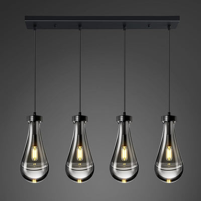 Luz colgante gota lluvia vidrio transparente comedor