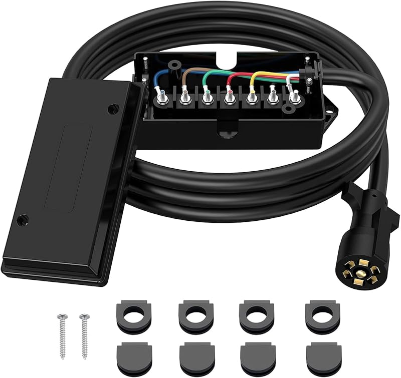 Arnés cable remolque 6ft 7 vías caja conexiones 7pines RV
