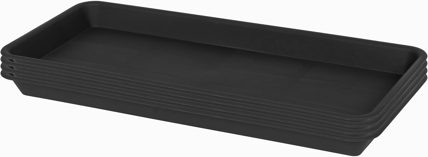 4 Bandejas Plástico Rectangulares 16" para Plantas