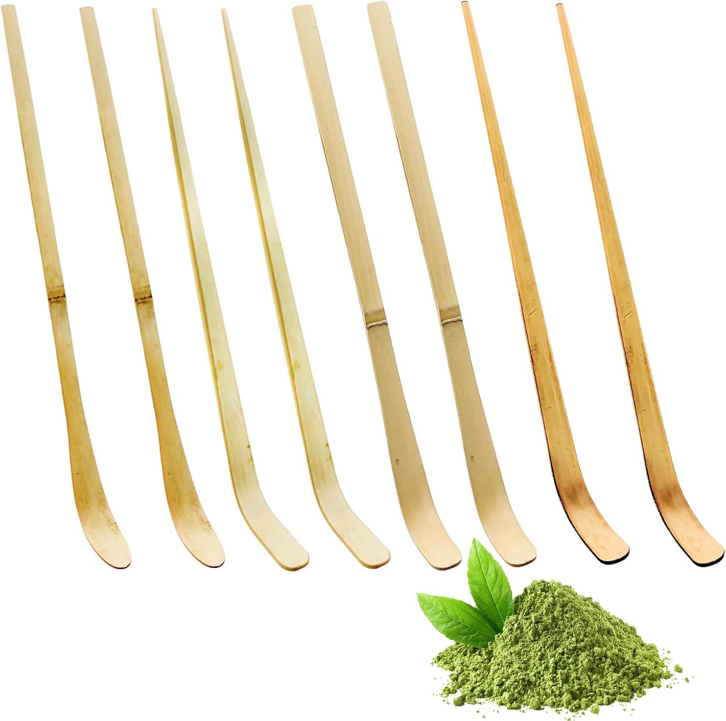 8 Cucharas Matcha Bambú con Enganches para Té Café Expreso