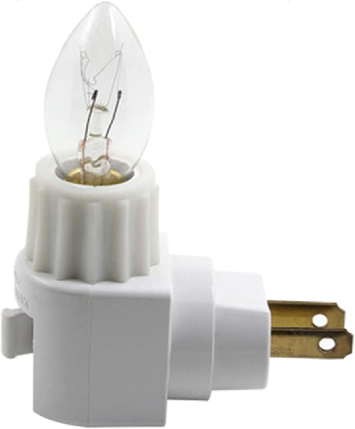 Luz nocturna enchufable giratoria 360° con interruptor blanco