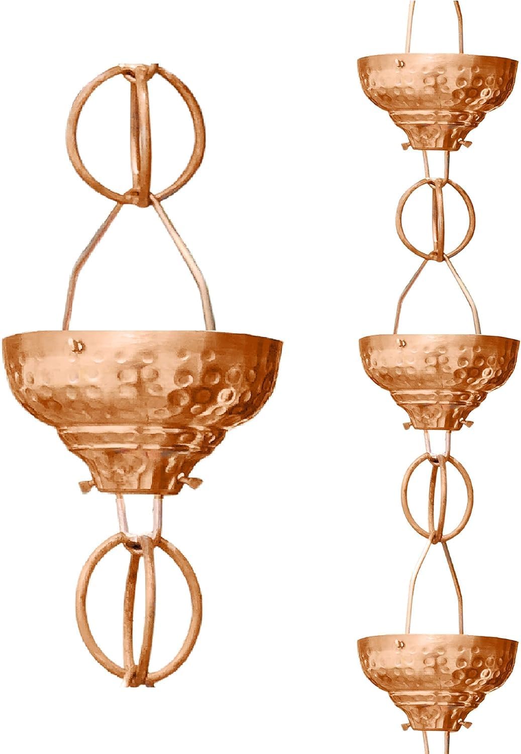 Cadenas lluvia cobre puro 8.5ft decorativas exteriores