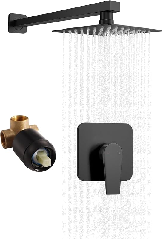 Grifo ducha negro mate acero inox 8pulg SP-90101-N