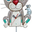 Reloj de pared gatito gris con péndulo