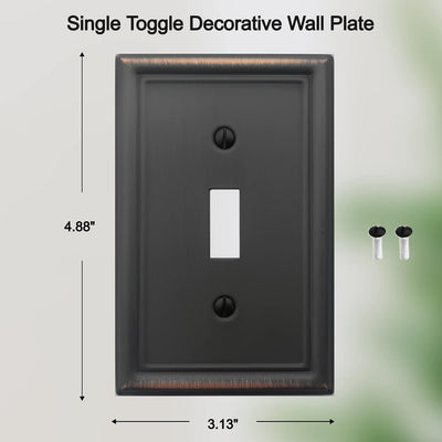 Placa pared interruptor luz palanca bronce envejecido pack 2