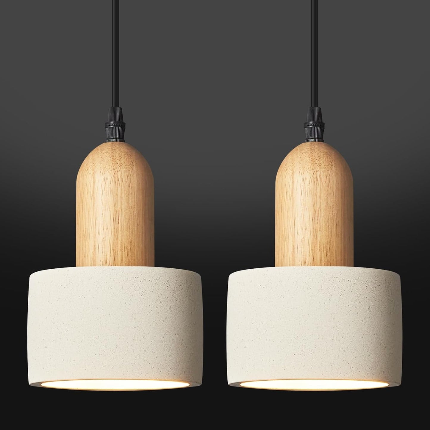 Luces colgantes cemento madera cocina dormitorio comedor 2