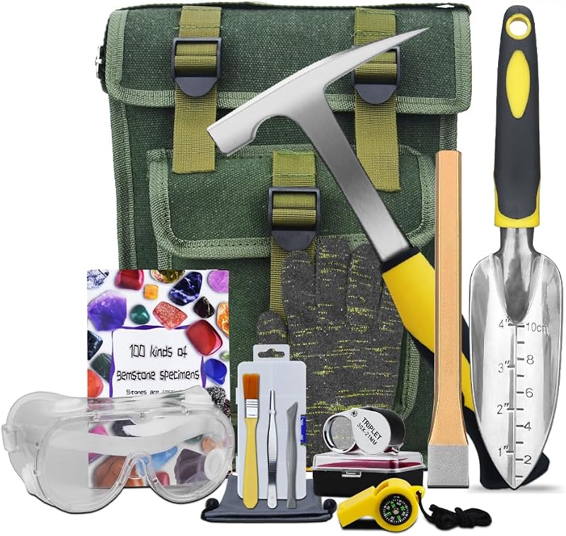 Kit 14 Martillos Geología Minería Bolsa 22oz Cinceles Pala