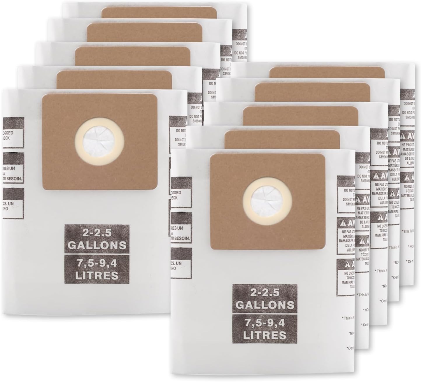 10 Bolsas Aspiradora 90668 para Filtros B 2-2.5gal