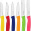 Set 6 Cuchillos Pelar Cocina Afilados Mango Plástico PP Multicolor