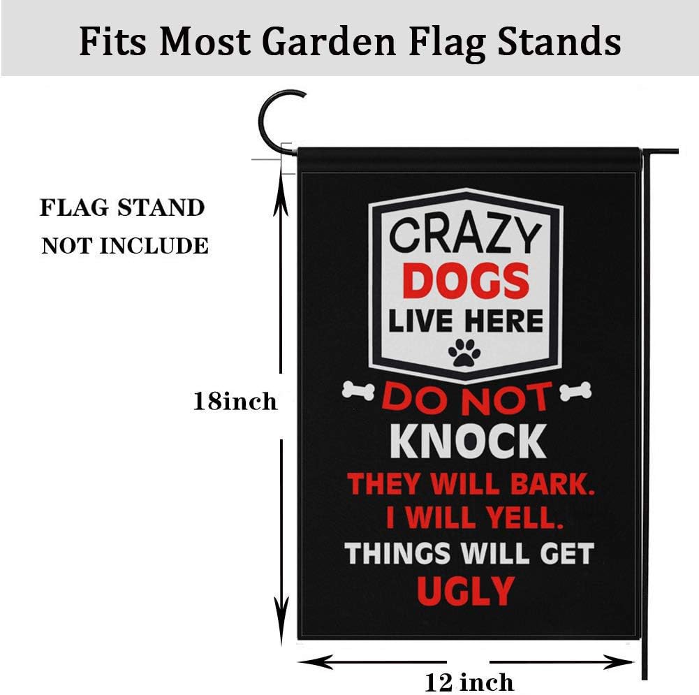 Bandera jardín doble cara perros locos 12x18pulg