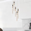 Lámpara colgante racimo 5 luces led isla cocina níquel
