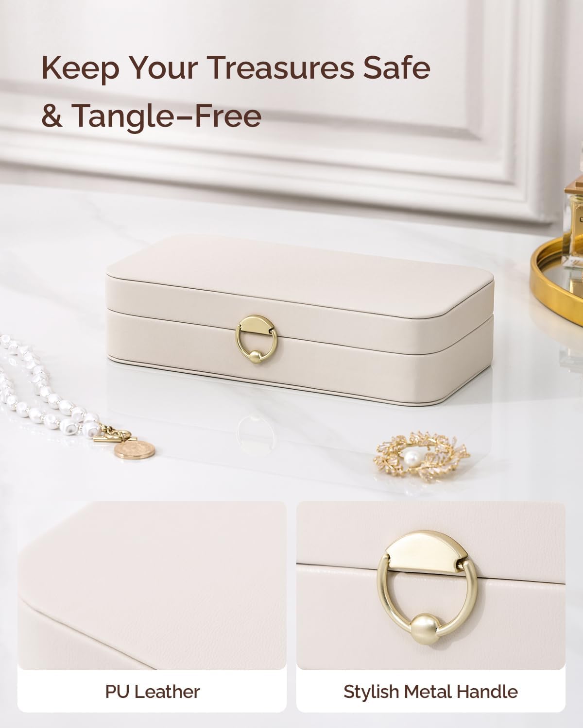 Estuche organiz. joyas viaje con tablero de oreja