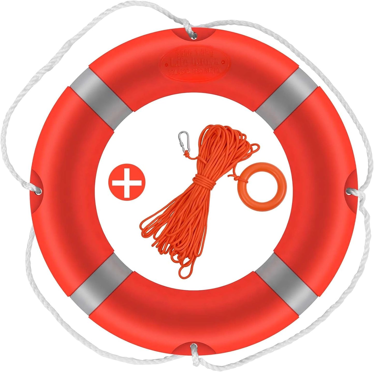 Anillo salvavidas 23" cuerda flotante 98.5ft
