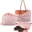 Bolsas almacenamiento antipolvo franela algodón 3 pzas rosado