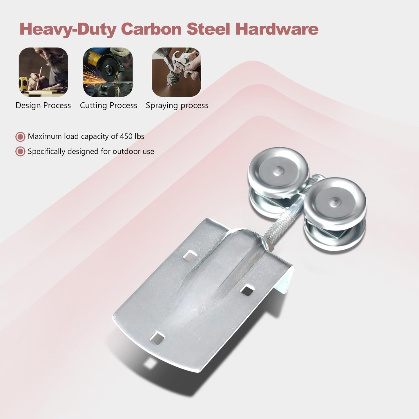 Kit herraje puerta corredera acero galvanizado 10ft 450lb