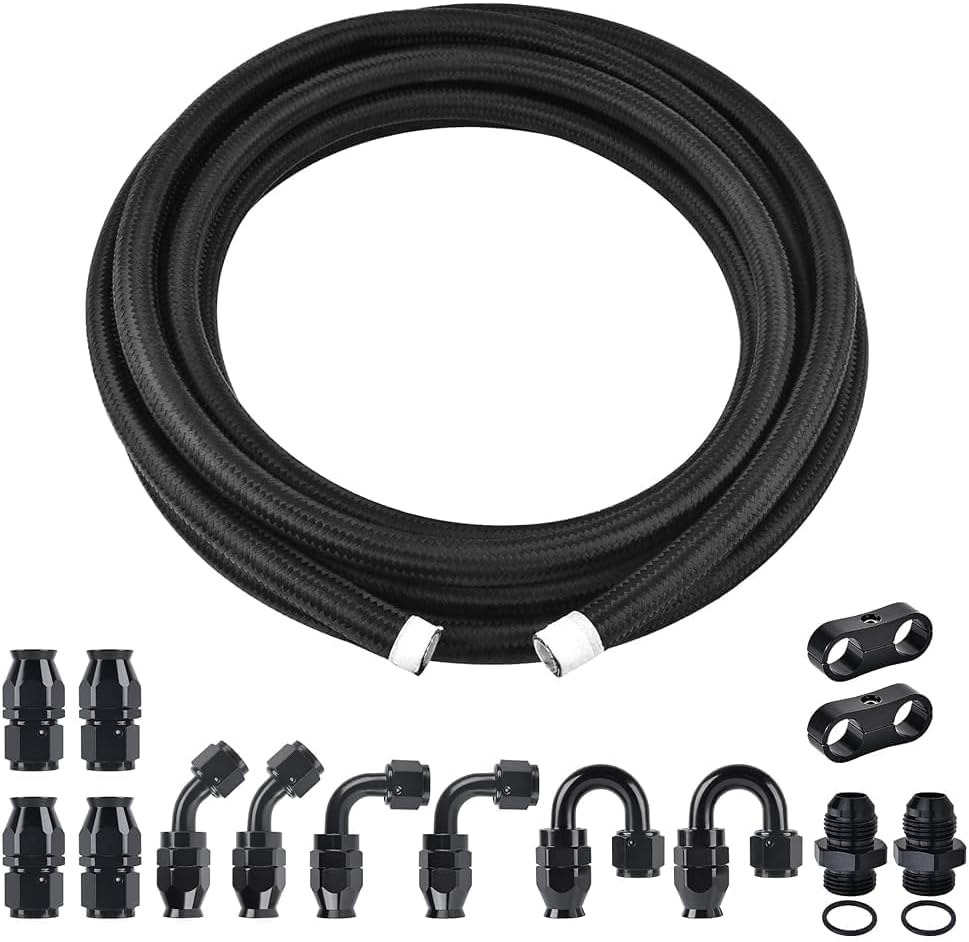 Kit manguera combustible PTFE AN6 E85 20pies negro