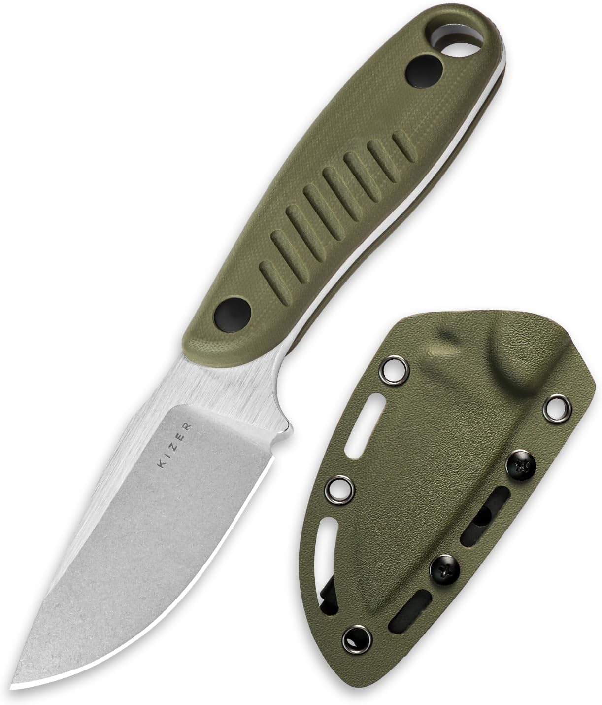 Cuchillo fijo Hare hoja Nitro V mango G10 verde