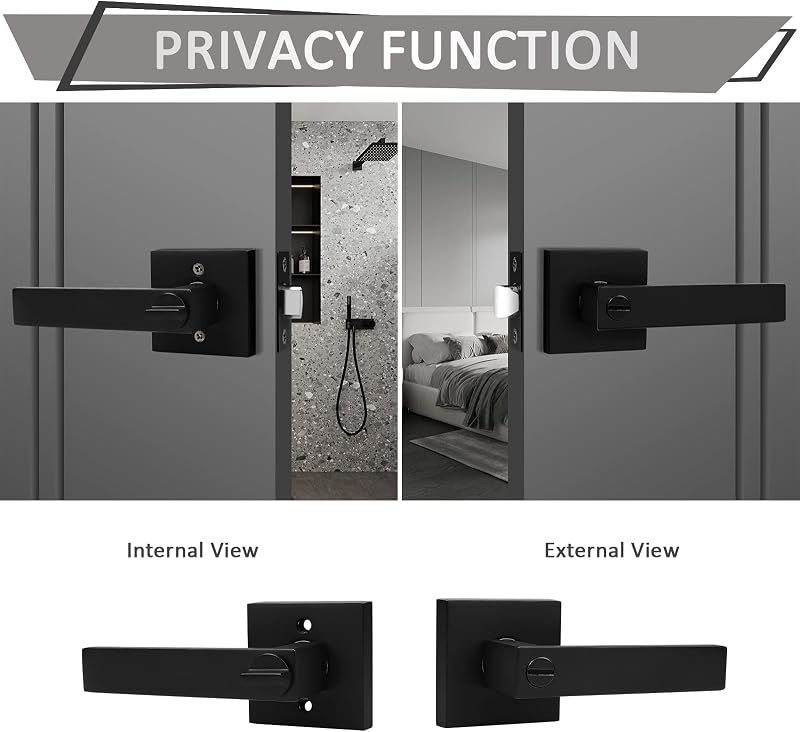 5 Palancas Cuadradas Privacidad Puerta Manijas Interiores