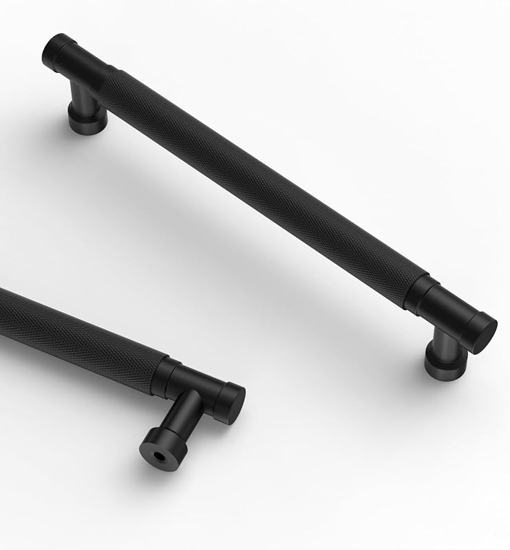 10 Tiradores Gabinete 6.3" Negro Mate Rosca