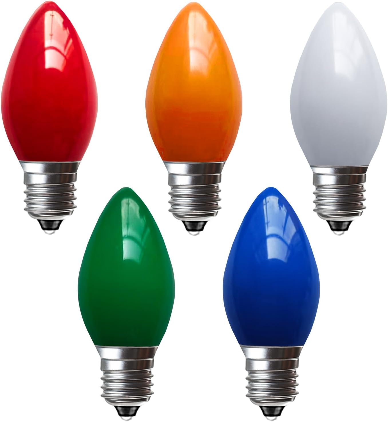 25 Focos LED Navidad C7 E12 Multicolor Plástico Impermeable