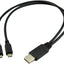 Cable carga doble micro USB 2 en 1 para 2 dispositivos