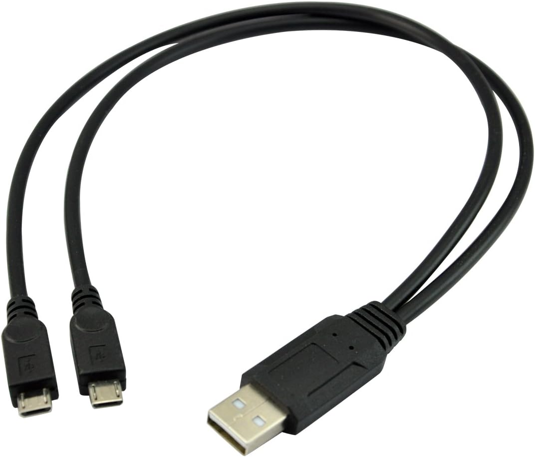 Cable carga doble micro USB 2 en 1 para 2 dispositivos