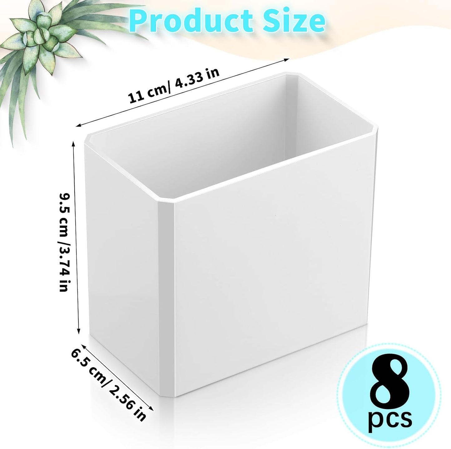 Organiz. pared 8uds estante flotante adhesivo blanco