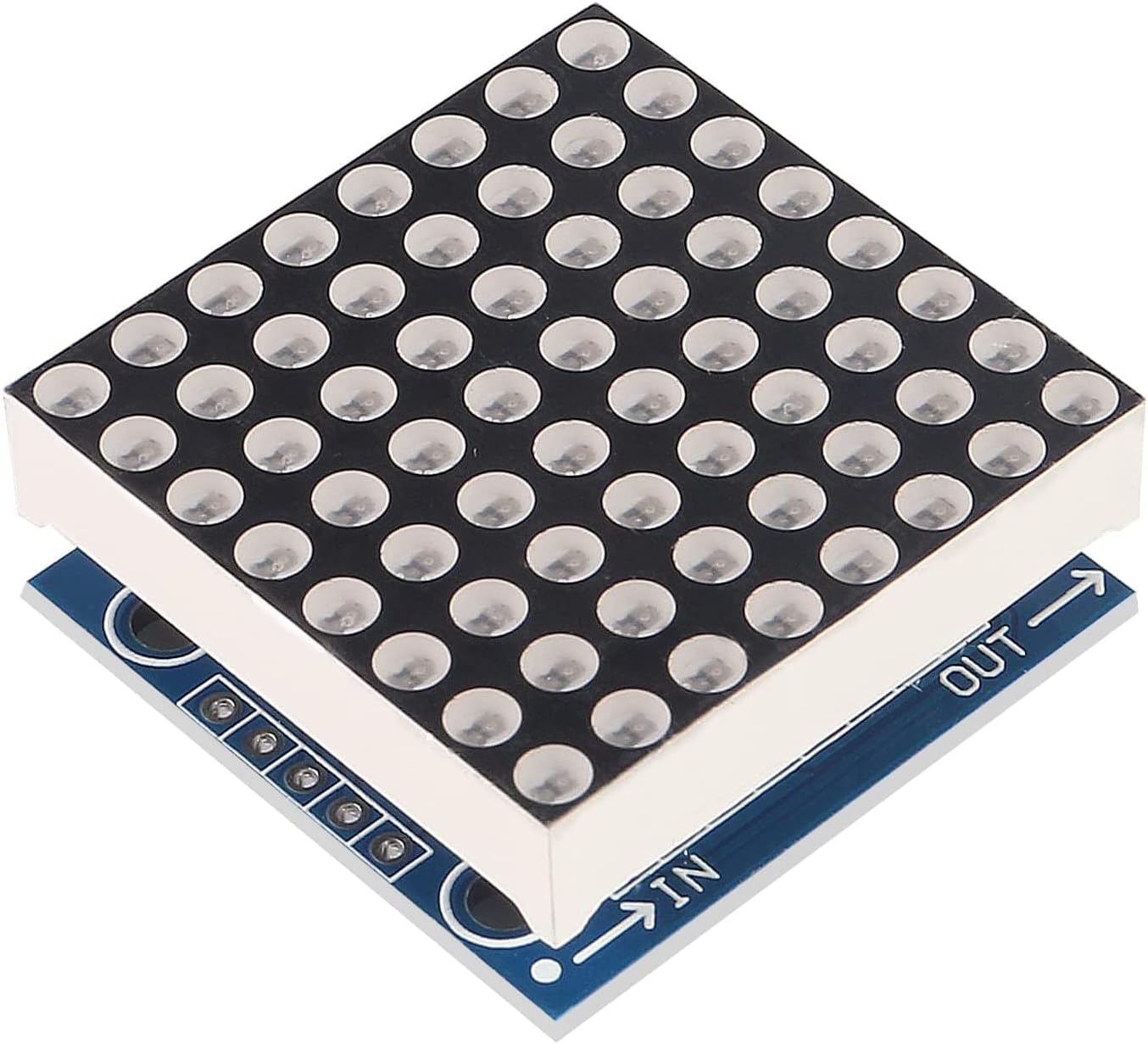 Kit matriz puntos led 5v max7219 8x8 azul