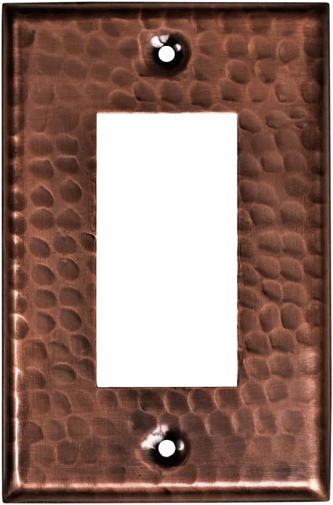 Placa pared cobre martillado para interruptor solo