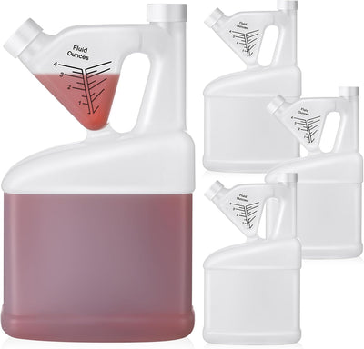 4 Botellas Plástico HDPE para Medir 4oz