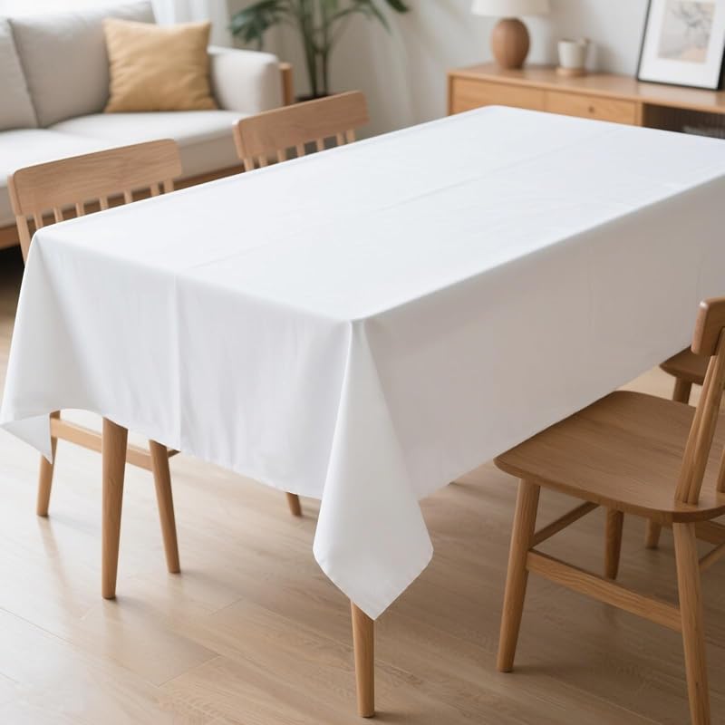 Mantel rectangular poliéster 60x102pulg blanco lavable