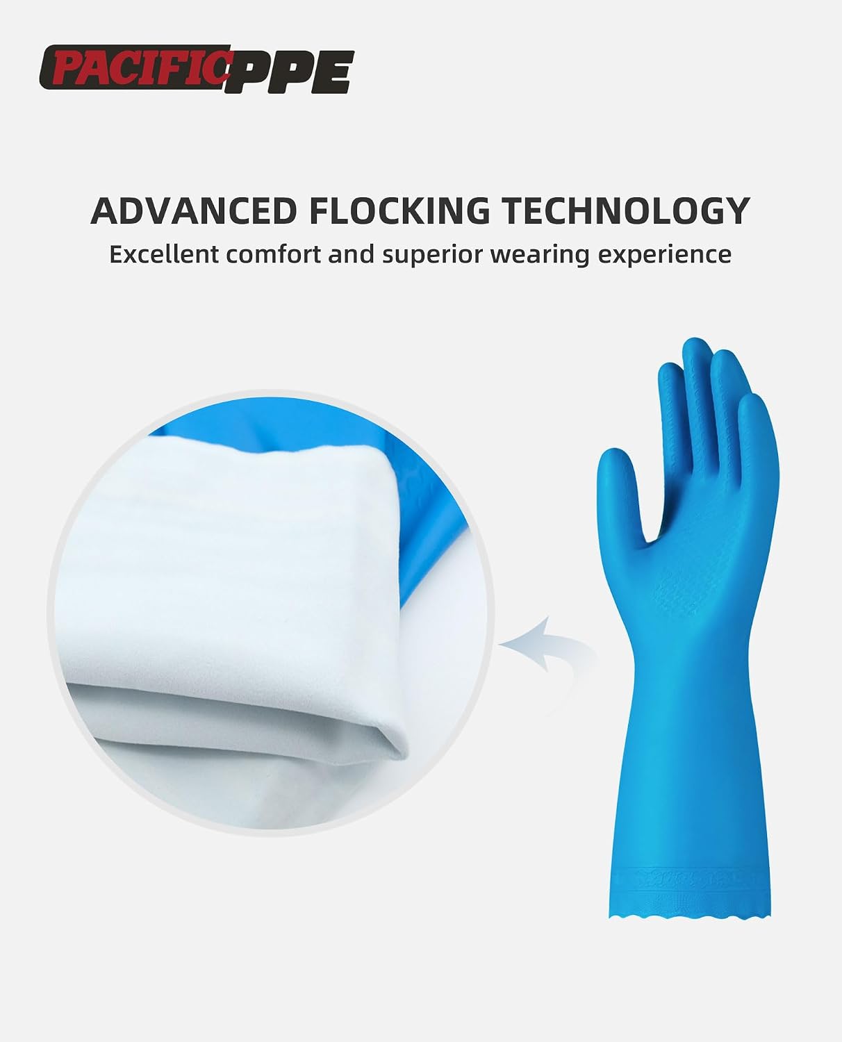 4 Pzas Guantes Limpieza Reutilizables Algodón Azul Talla S
