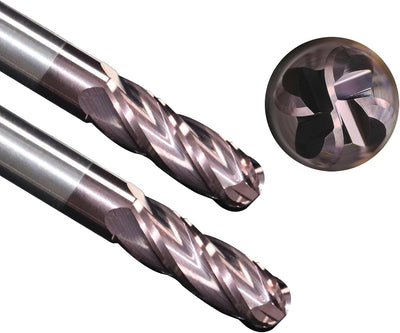 Brocas carburo 4 flautas TISIN para acero inox y aleado 3/8