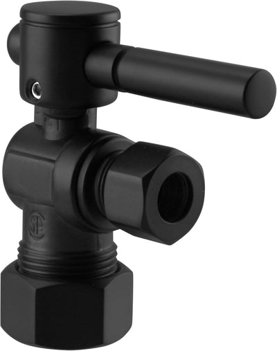 Válvula cierre ángulo palanca 1/4 5/8 pulg negro mate pack 2