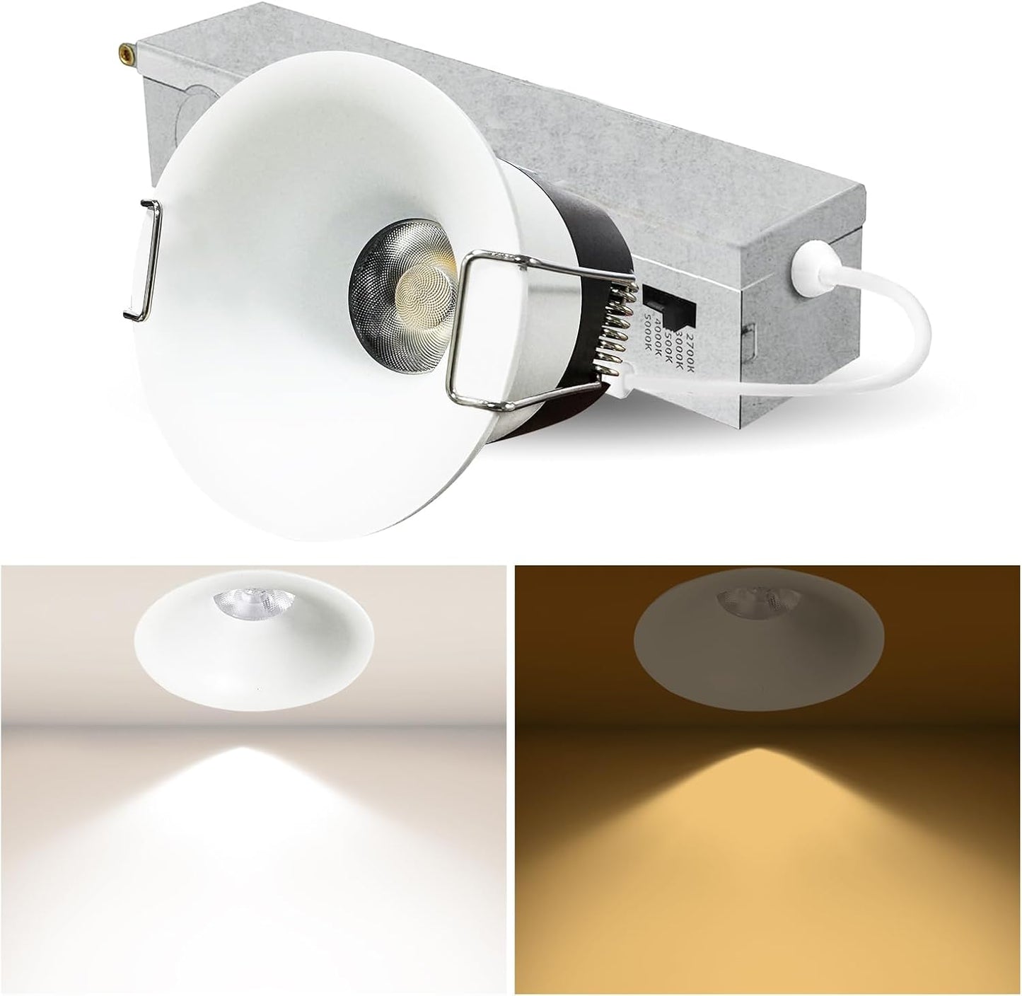 Luces empotrables LED 2pulg 9W 800lm regulables ducha blanco