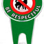 Letrero césped texto inglés no peeing be respectful