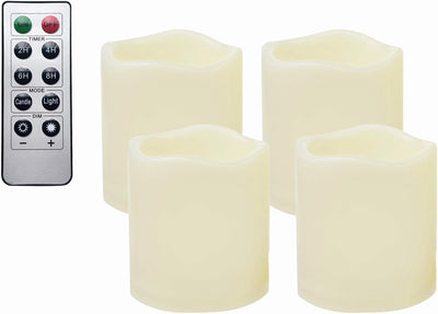 4 Velas LED impermeables control remoto hogar jardín