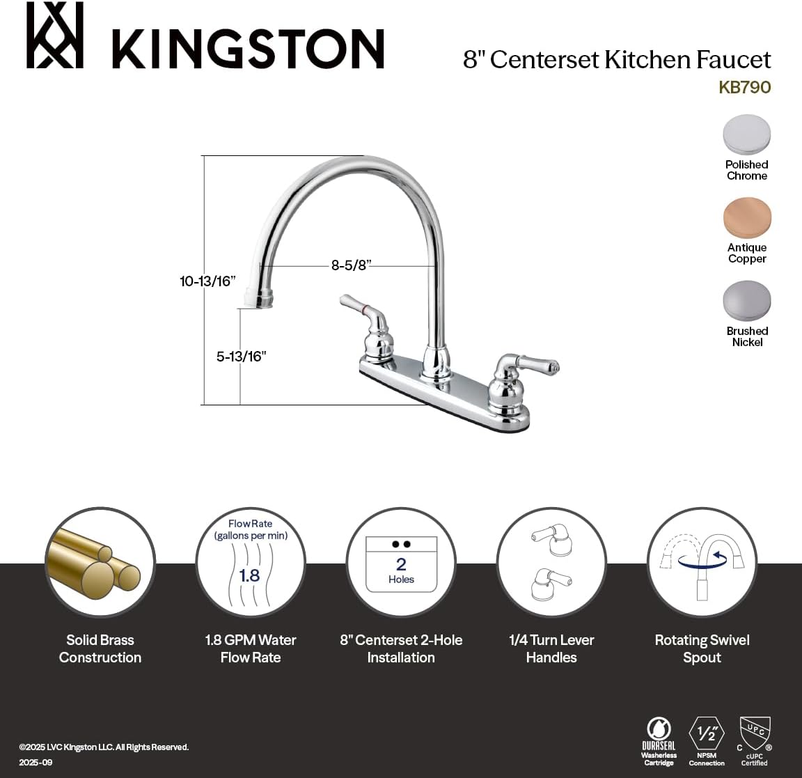 Grifo cocina cobre antiguo KB796LS