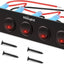 Panel interruptor basculante 5 pos 12V impermeable rojo auto