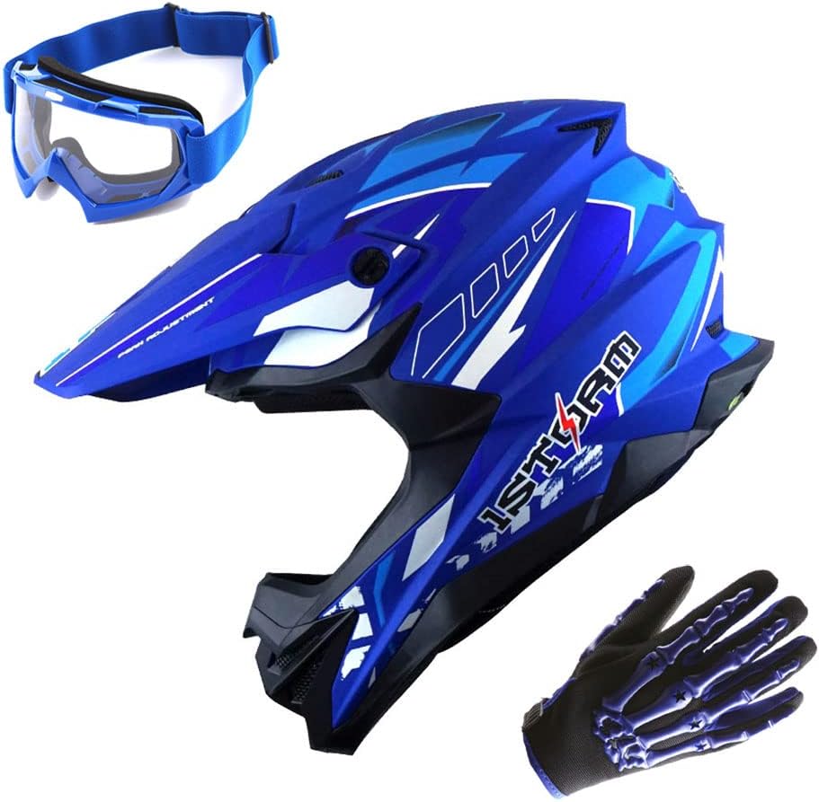 Casco motocross adulto Storm HF803 pack azul