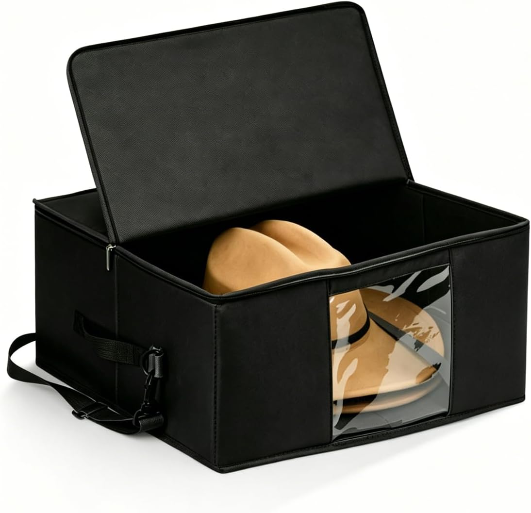 Caja almacenamiento sombrero vaquero resistente apilable