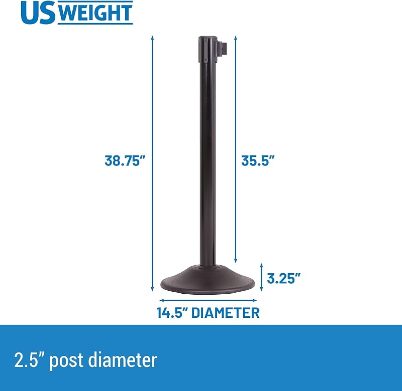 Puntal acero negro cinturón retráctil 13ft set 6
