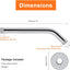 Brazo ducha acero inox 304 cromado 8pulg con brida