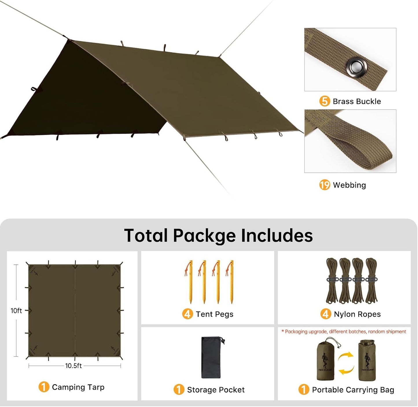 Lona impermeable portátil para camping y viajes toldo