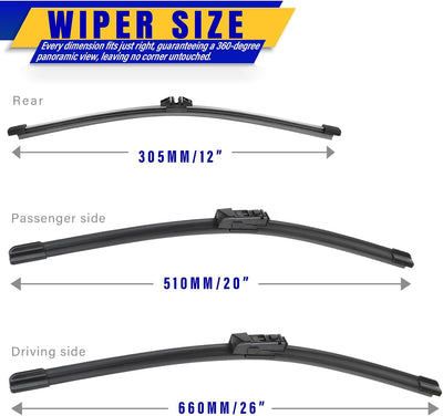 3 Limpiaparabrisas Repuesto BMW X3 X4 26-12"