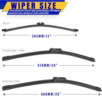 3 Limpiaparabrisas Repuesto BMW X3 X4 26-12"